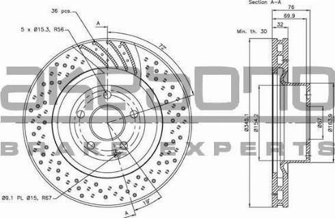 Akebono BN-1239 - Disque de frein cwaw.fr