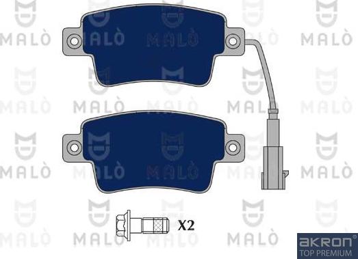 AKRON-MALÒ 1050916 - Kit de plaquettes de frein, frein à disque cwaw.fr