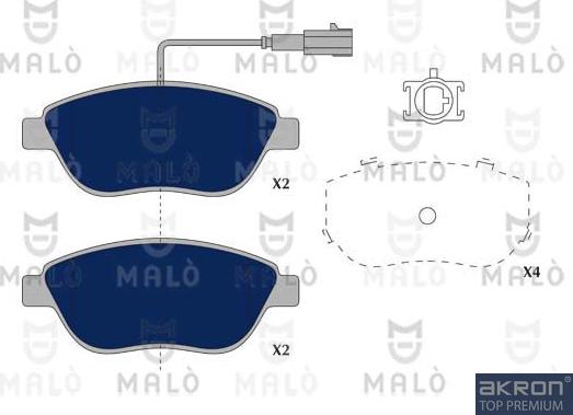 AKRON-MALÒ 1050400 - Kit de plaquettes de frein, frein à disque cwaw.fr