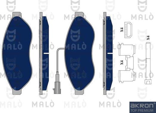 AKRON-MALÒ 1050392 - Kit de plaquettes de frein, frein à disque cwaw.fr