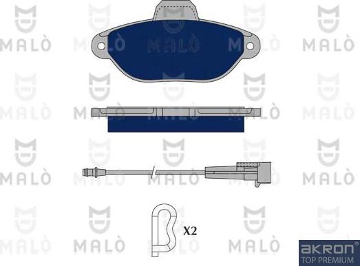 AKRON-MALÒ 1050383 - Kit de plaquettes de frein, frein à disque cwaw.fr