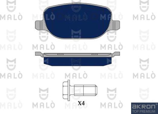 AKRON-MALÒ 1050280 - Kit de plaquettes de frein, frein à disque cwaw.fr