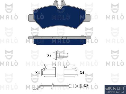 AKRON-MALÒ 1050229 - Kit de plaquettes de frein, frein à disque cwaw.fr