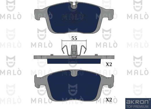 AKRON-MALÒ 1051180 - Kit de plaquettes de frein, frein à disque cwaw.fr