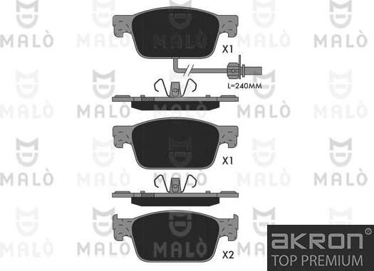 AKRON-MALÒ 1051376 - Kit de plaquettes de frein, frein à disque cwaw.fr