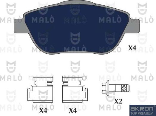 AKRON-MALÒ 1051207 - Kit de plaquettes de frein, frein à disque cwaw.fr