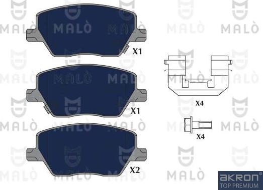 AKRON-MALÒ 1051210 - Kit de plaquettes de frein, frein à disque cwaw.fr