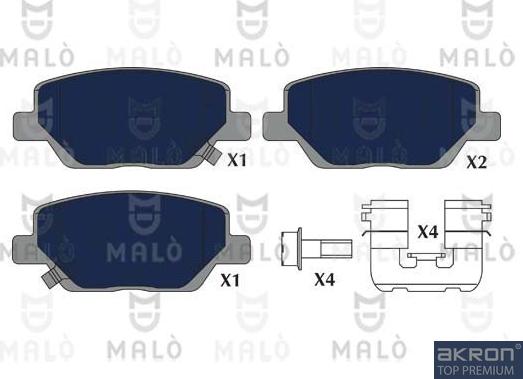 AKRON-MALÒ 1051211 - Kit de plaquettes de frein, frein à disque cwaw.fr