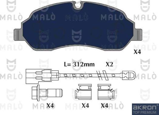 AKRON-MALÒ 1051289 - Kit de plaquettes de frein, frein à disque cwaw.fr