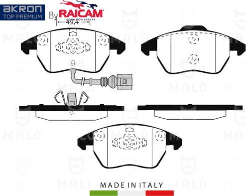 AKRON-MALÒ 28480150 - Kit de plaquettes de frein, frein à disque cwaw.fr