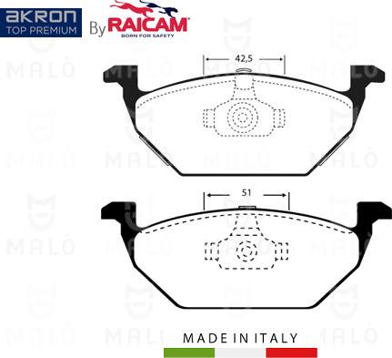 AKRON-MALÒ 28480104 - Kit de plaquettes de frein, frein à disque cwaw.fr