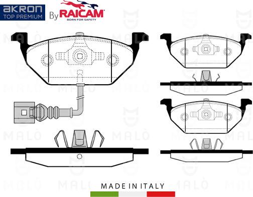 AKRON-MALÒ 28480103 - Kit de plaquettes de frein, frein à disque cwaw.fr