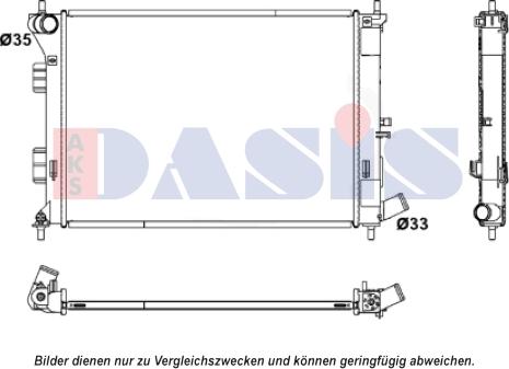 AKS Dasis 560088N - Radiateur, refroidissement du moteur cwaw.fr