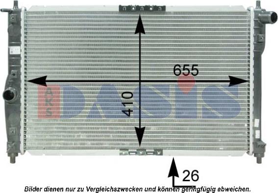 AKS Dasis 510065N - Radiateur, refroidissement du moteur cwaw.fr