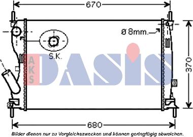 AKS Dasis 090106N - Radiateur, refroidissement du moteur cwaw.fr