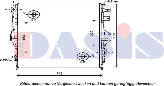 AKS Dasis 040052N - Radiateur, refroidissement du moteur cwaw.fr