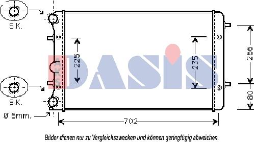 AKS Dasis 040004N - Radiateur, refroidissement du moteur cwaw.fr