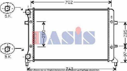 AKS Dasis 040028N - Radiateur, refroidissement du moteur cwaw.fr