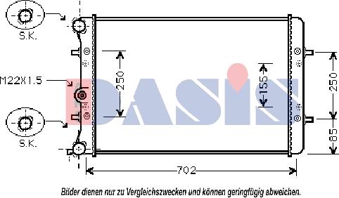 AKS Dasis 040027N - Radiateur, refroidissement du moteur cwaw.fr