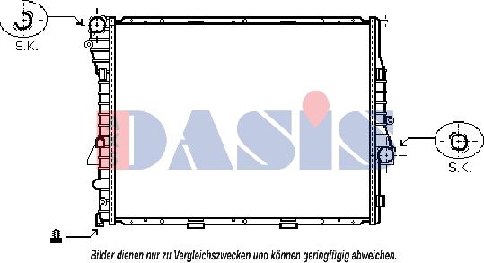 AKS Dasis 050041N - Radiateur, refroidissement du moteur cwaw.fr