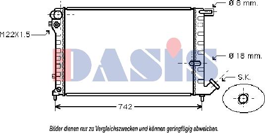 AKS Dasis 060950N - Radiateur, refroidissement du moteur cwaw.fr