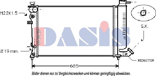 AKS Dasis 060970N - Radiateur, refroidissement du moteur cwaw.fr