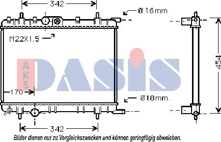 AKS Dasis 060052N - Radiateur, refroidissement du moteur cwaw.fr