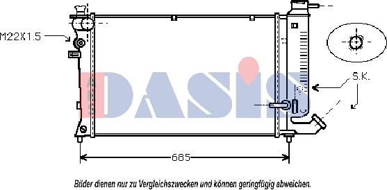 AKS Dasis 060019N - Radiateur, refroidissement du moteur cwaw.fr