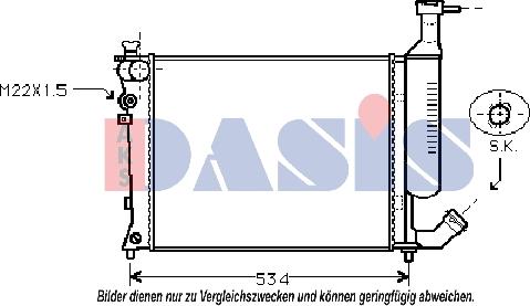 AKS Dasis 060014N - Radiateur, refroidissement du moteur cwaw.fr