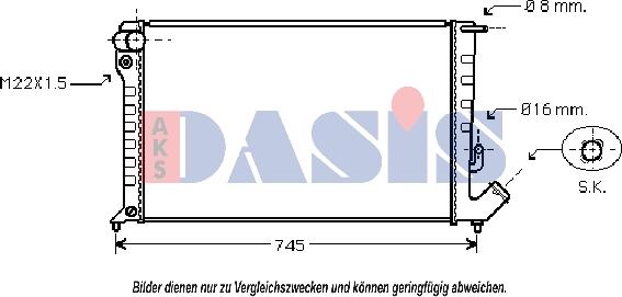 AKS Dasis 060015N - Radiateur, refroidissement du moteur cwaw.fr