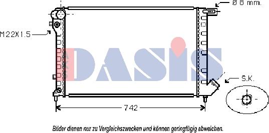 AKS Dasis 060038N - Radiateur, refroidissement du moteur cwaw.fr