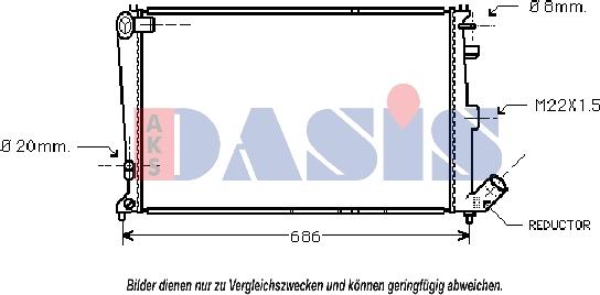 AKS Dasis 060240N - Radiateur, refroidissement du moteur cwaw.fr