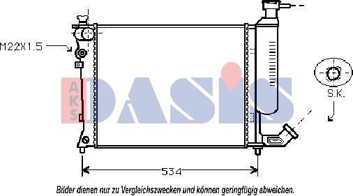 AKS Dasis 060250N - Radiateur, refroidissement du moteur cwaw.fr