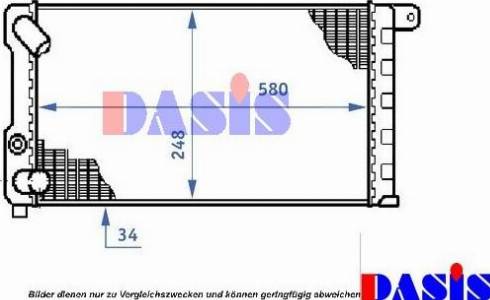 AKS Dasis 080082N - Radiateur, refroidissement du moteur cwaw.fr