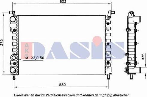 AKS Dasis 081550N - Radiateur, refroidissement du moteur cwaw.fr