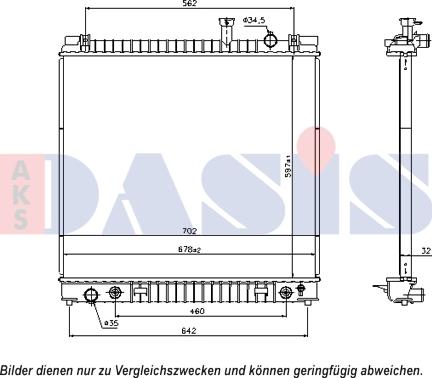 AKS Dasis 070166N - Radiateur, refroidissement du moteur cwaw.fr