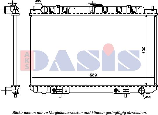 AKS Dasis 070104N - Radiateur, refroidissement du moteur cwaw.fr