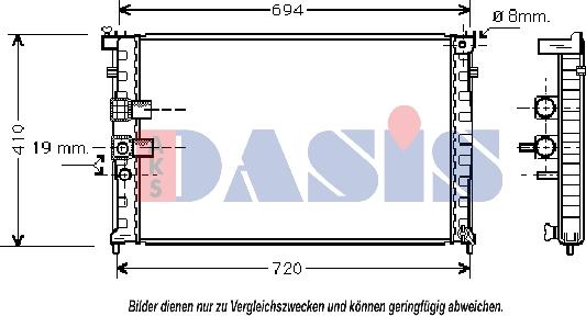 AKS Dasis 160041N - Radiateur, refroidissement du moteur cwaw.fr