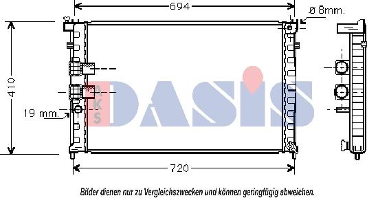 AKS Dasis 160015N - Radiateur, refroidissement du moteur cwaw.fr