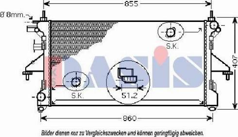 AKS Dasis 160010N - Radiateur, refroidissement du moteur cwaw.fr