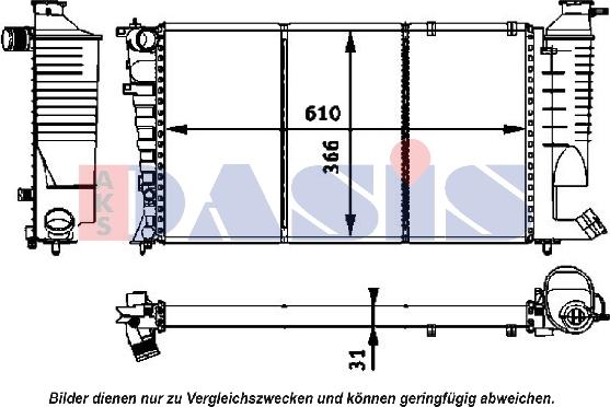 AKS Dasis 160039N - Radiateur, refroidissement du moteur cwaw.fr