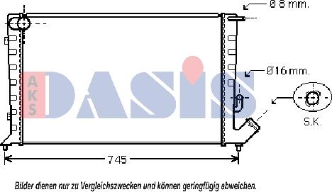 AKS Dasis 160035N - Radiateur, refroidissement du moteur cwaw.fr