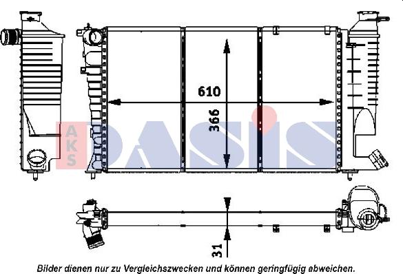 AKS Dasis 160038N - Radiateur, refroidissement du moteur cwaw.fr