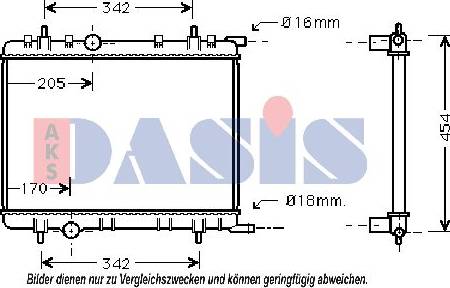 AKS Dasis 160027N - Radiateur, refroidissement du moteur cwaw.fr