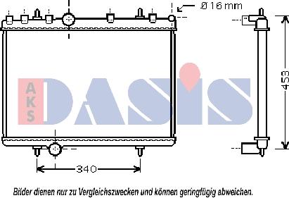 AKS Dasis 160105N - Radiateur, refroidissement du moteur cwaw.fr