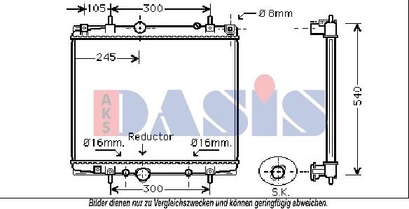 AKS Dasis 160107N - Radiateur, refroidissement du moteur cwaw.fr