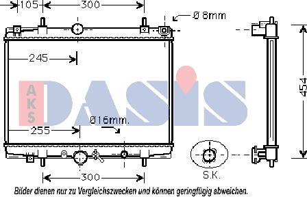 AKS Dasis 161830N - Radiateur, refroidissement du moteur cwaw.fr