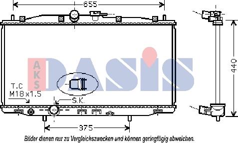 AKS Dasis 100031N - Radiateur, refroidissement du moteur cwaw.fr