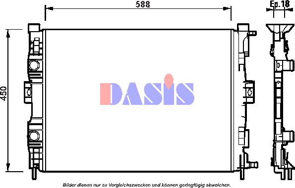 AKS Dasis 181001N - Radiateur, refroidissement du moteur cwaw.fr