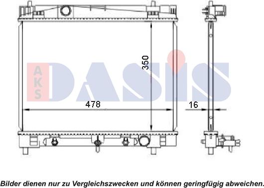 AKS Dasis 210237N - Radiateur, refroidissement du moteur cwaw.fr